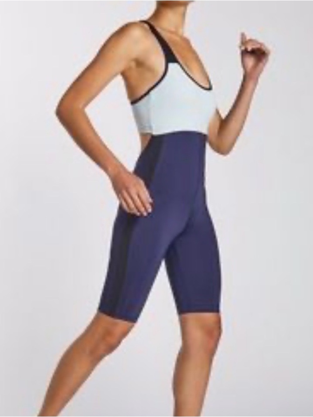 New SECNDNTURE Two-Tone Navy and Light Blue Active Jumpsuit SIZE M athletic